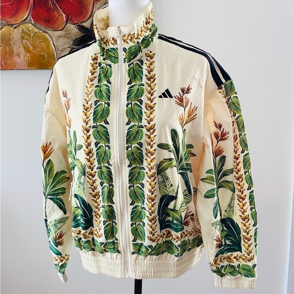 Adidas x FARM Rio Breeze Cream Tropical- Print Jacket, LIMITED EDITION 🌱 - Picture 2 of 9